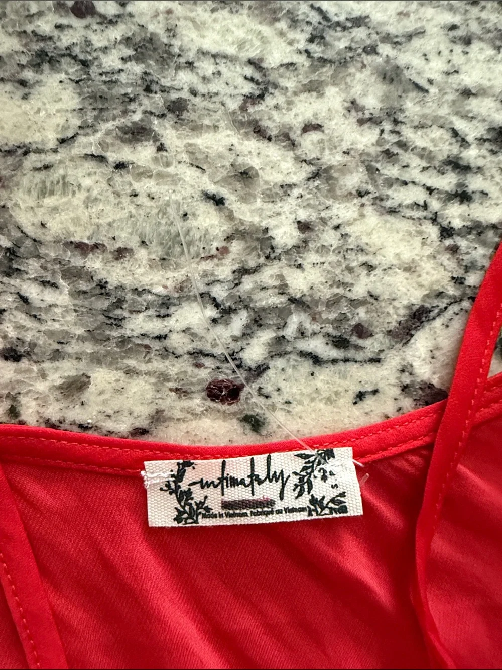 NWOT free people Red Lace Trim Cami Tank Top